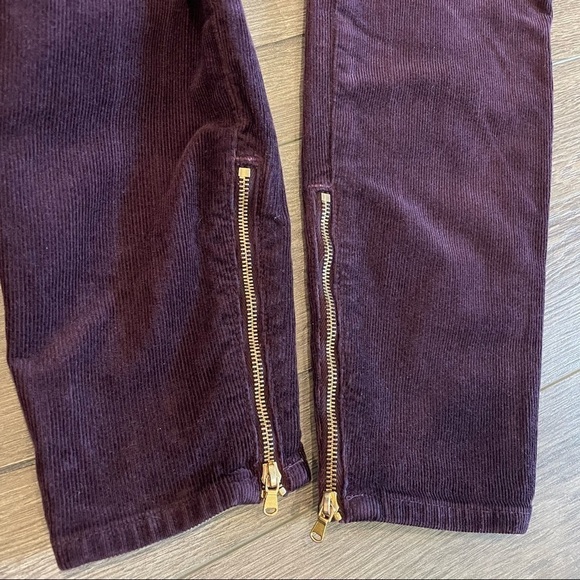 J Brand Iselin Corduroy Ankle Zip Skinny Pants In Blackberry SZ 26. - Picture 12 of 12